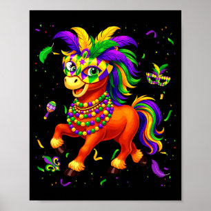 Cute Mardi Gras Horse Lovers Fat Tuesday New Orlea Poster