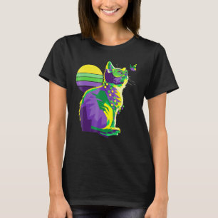 Cute Mardi Gras Kitten Butterfly New Orleans Cat O T-Shirt
