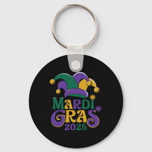 Cute Mardi Gras Mask Fun 2025 Key Ring
