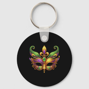 Cute Mardi Gras Mask Fun 2025 Mardi Gras Party Kid Key Ring