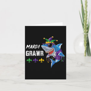 Cute Mardi Gras Shark New Orleans Tuesday Boys Fis Card