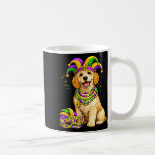 Cute Mardi Gras Themed Labradoodle Dog Coffee Mug