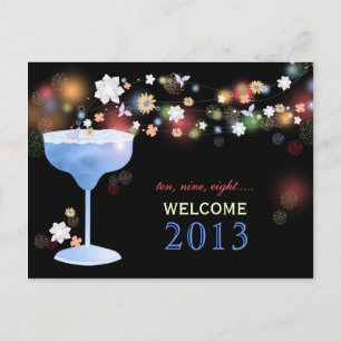 Cute Margarita Glass New Years Eve Party Postcards