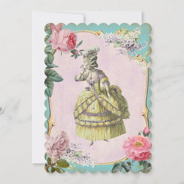 Cute Marie Antoinette (Size/Shape/Paper Options) - Invitation (Front)