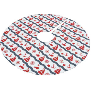 Cute Maritime Pattern Brushed Polyester Tree Skirt