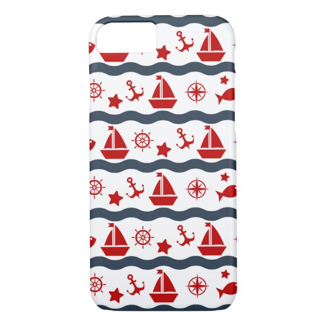 Cute Maritime Pattern Case-Mate iPhone Case (Back)