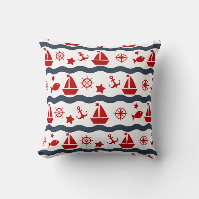 Cute Maritime Pattern Cushion (Front)