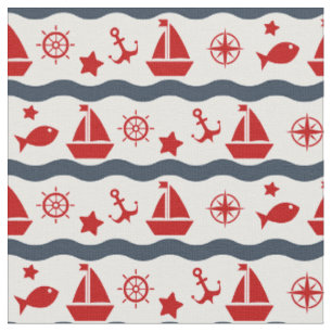 Cute Maritime Pattern Fabric
