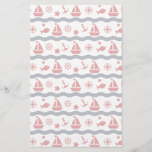Cute Maritime Pattern Stationery