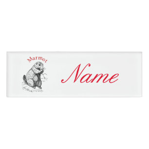 Cute Marmot Animal Thunder_Cove Name Tag