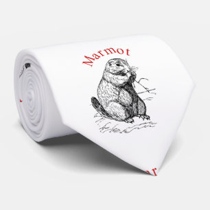 Cute Marmot Animal Thunder_Cove Tie