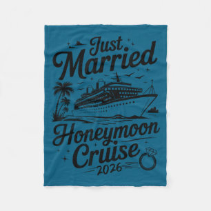 Cute married honeymoon cruise 2026 newlyweds fleece blanket
