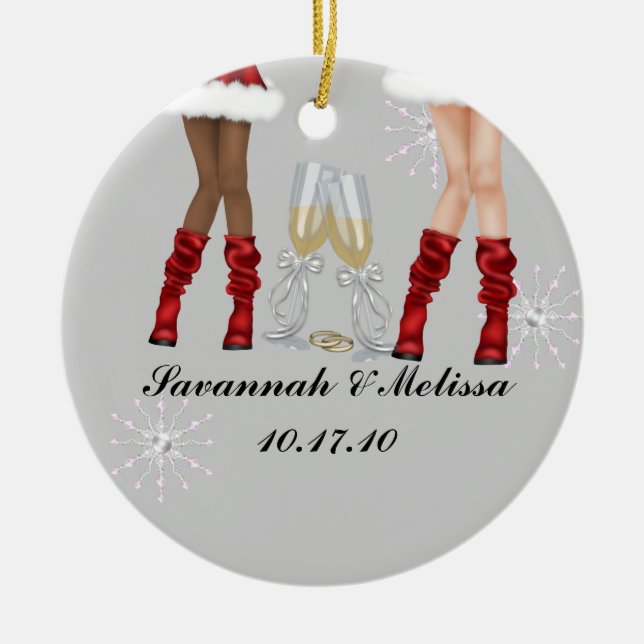 Cute Married; Our First Christmas Ceramic Tree Decoration (Front)