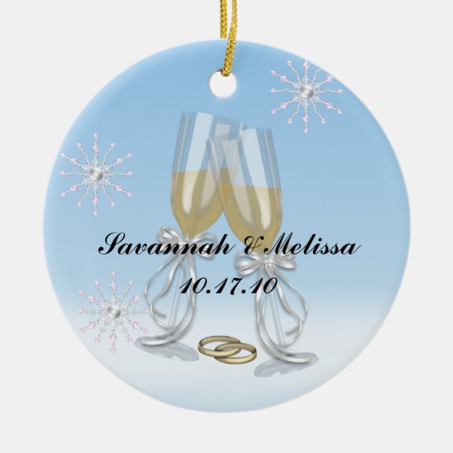 Cute Married; Our First Christmas Ceramic Tree Decoration (Front)