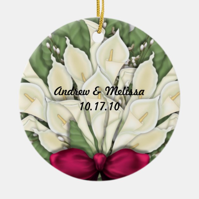 Cute Married Our First Christmas Ceramic Tree Decoration (Front)