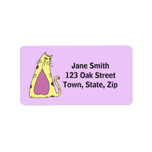 Cute Marshmallow Cat Address Label