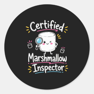 Cute marshmallow lover classic round sticker