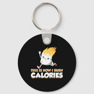 Cute Marshmallow S'mores Apparel How I Burn Calori Key Ring