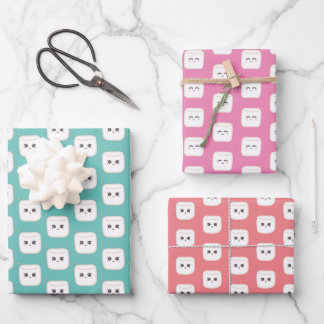 Cute Marshmallows Wrapping Paper Sheet