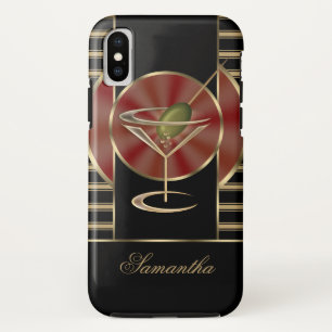 Cute Martini Cocktail Personalised iPhone X Case