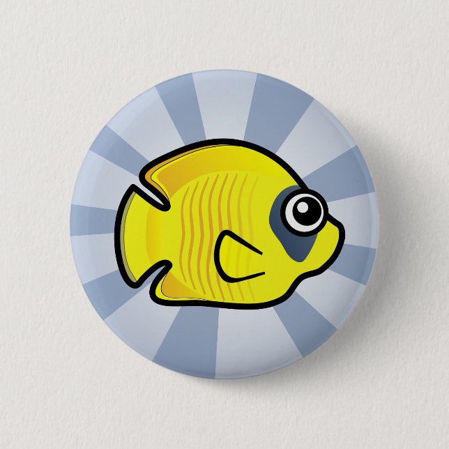 Cute Masked Butterflyfish 6 Cm Round Badge (Front)