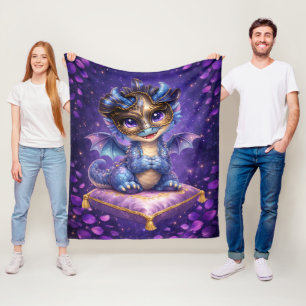 Cute Masquerade Dragon Fleece Blanket