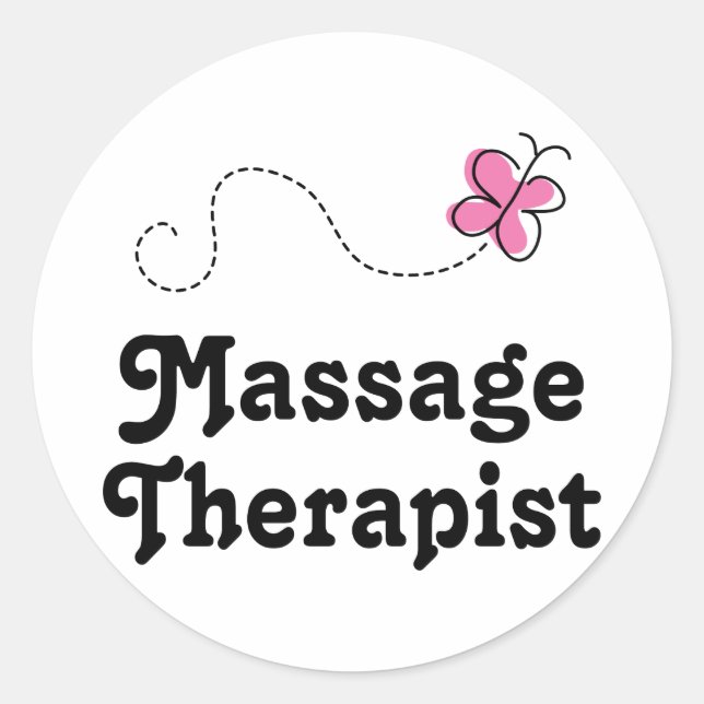 Cute Massage Therapist Classic Round Sticker (Front)