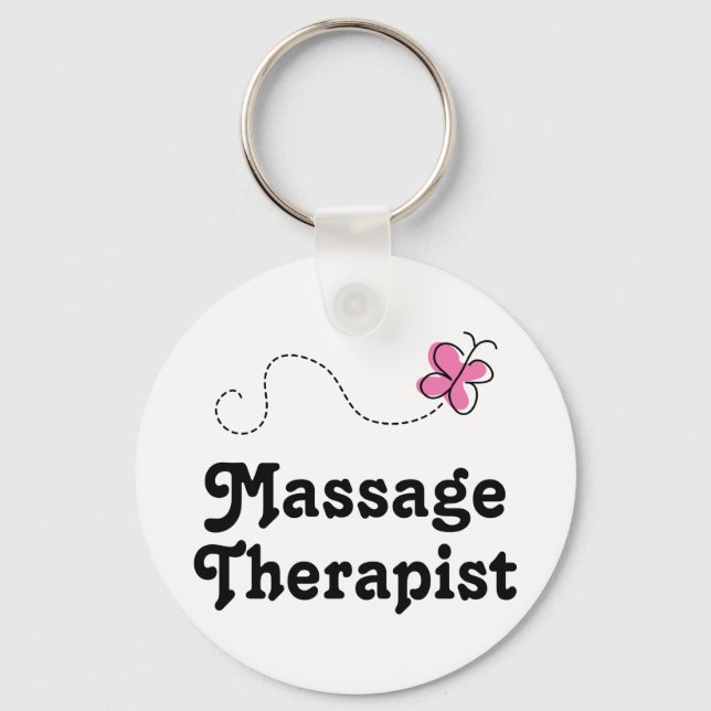 Cute Massage Therapist Key Ring (Front)