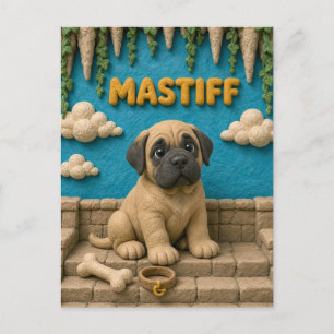 Cute Mastiff Puppy, Baby Dog Postcard