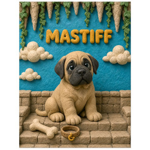 Cute Mastiff Puppy, Baby Dog Postcard