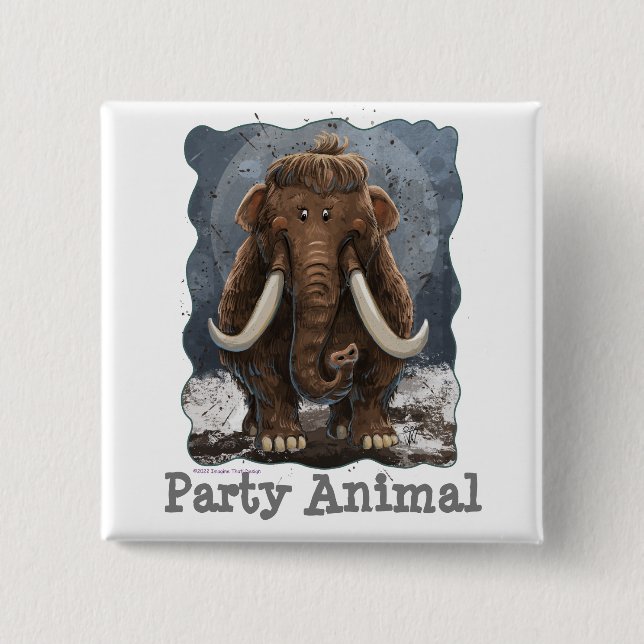 Cute Mastodon 15 Cm Square Badge (Front)