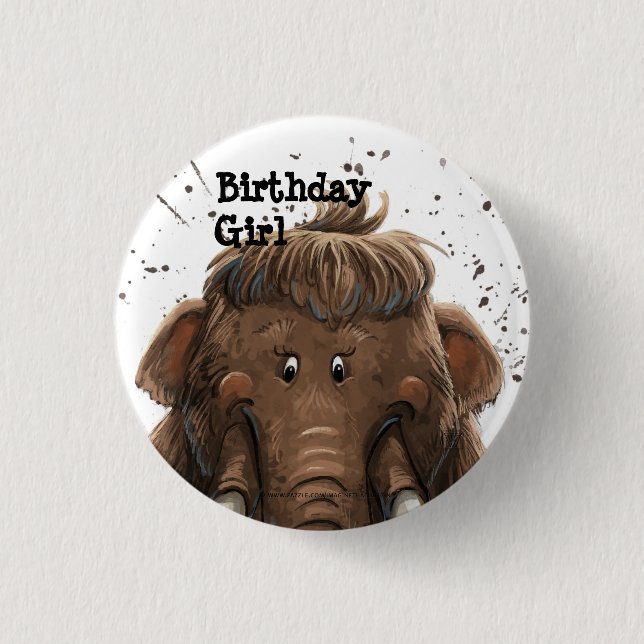 Cute Mastodon 3 Cm Round Badge (Front)