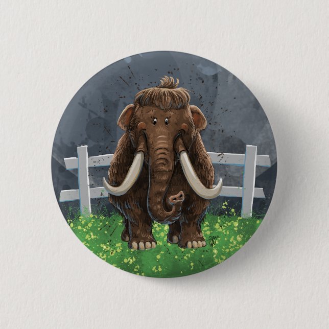 Cute Mastodon 6 Cm Round Badge (Front)