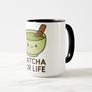 Cute Matcha Bowl Sticker Mug