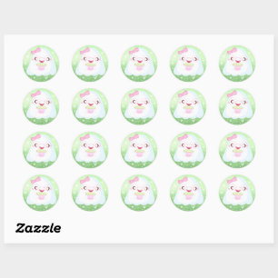 Cute Matcha Latte Ghost Classic Round Sticker