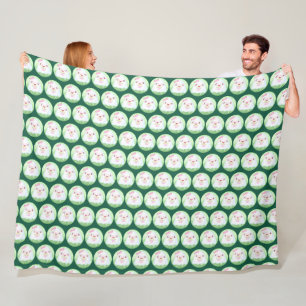 Cute Matcha Latte Ghost Fleece Blanket