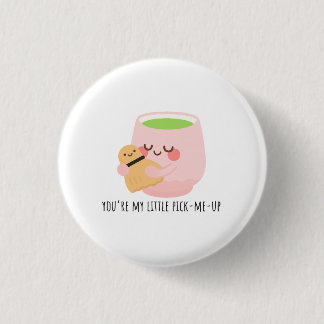 Cute Matcha Tea Hug Illustration 3 Cm Round Badge