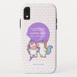 Cute Matching Best Friends Unicorn Quote Monogram iPhone XR Case