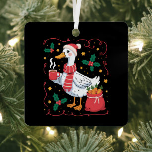 Cute Matching Christmas Goose Funny Family Ducks  Metal Tree Decoration