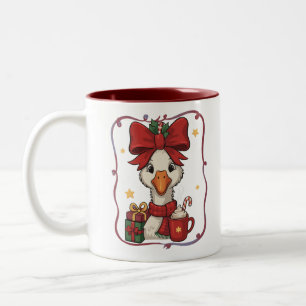 Cute Matching Christmas Goose Funny Family Ducks Two-Tone Coffee Mug