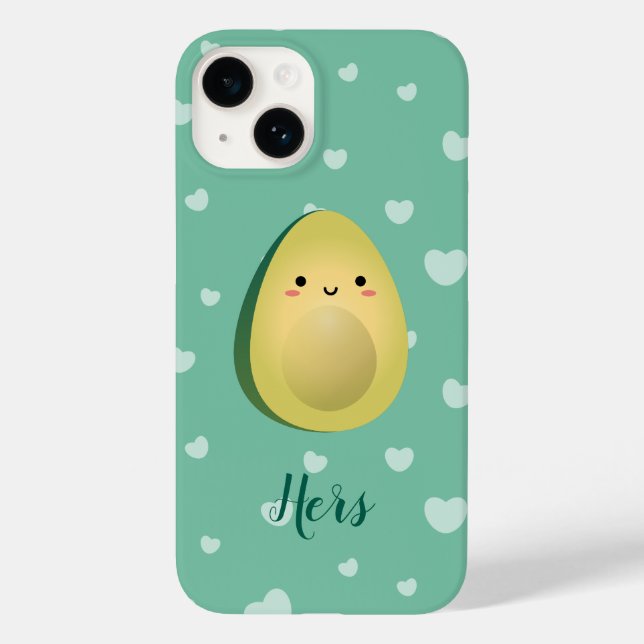 Cute Matching Couple Avocados Funny Lets Avocuddle Case-Mate iPhone Case (Back)