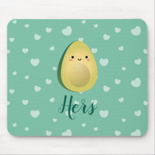 Cute Matching Couple Avocados Funny Lets Avocuddle Mouse Mat