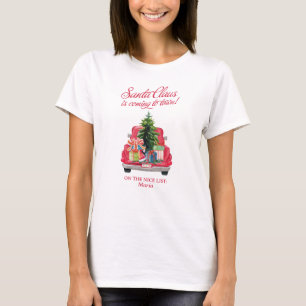Cute Matching Family Santa Claus Vintage Red Truck T-Shirt