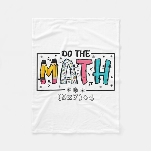 Cute Math 67 Math Teacher Six Fleece Blanket (Front)