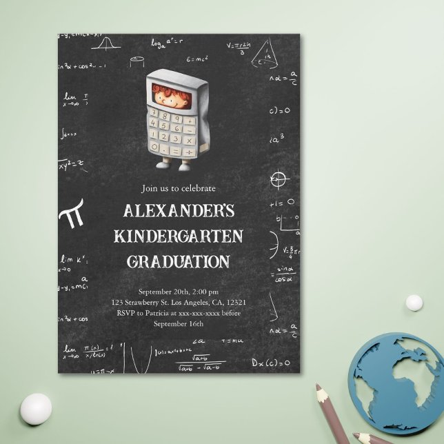 Cute Math Kindergarten Graduation  Invitation (Creator Uploaded)