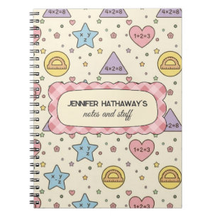 Cute Math Shapes Back to School Notebook Pattern