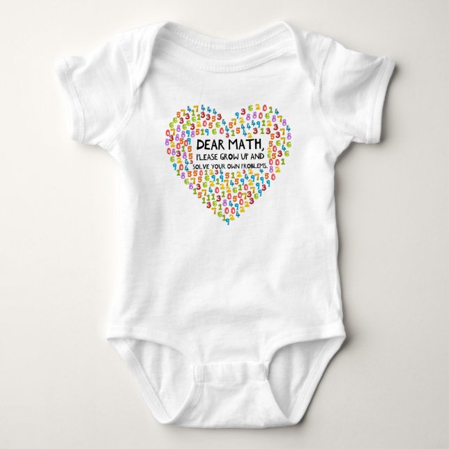 Cute Math Student Baby Bodysuit (Front)