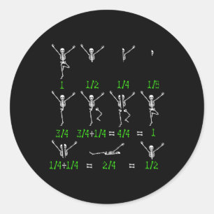 Cute Math Teacher Equation Skeleton Math Students Classic Round Sticker