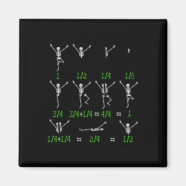 Cute Math Teacher Equation Skeleton Math Students  Magnet (Front)