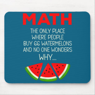 Cute Math Watermelon Calculation Joke Teacher Mouse Mat